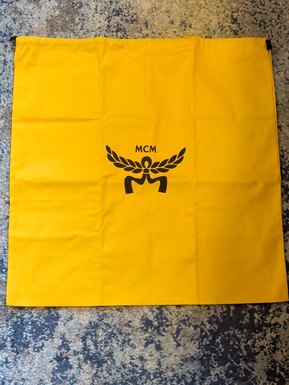 MCM Yellow Logo Dust Bag with Black Print